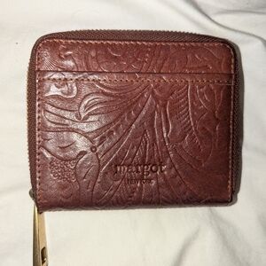 Margot Brown and Gold Leather Wallets with Textured Elegance